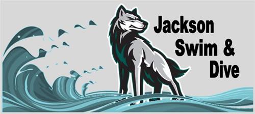 JHS T-Wolf Logo in water, Jackson Swim & Dive