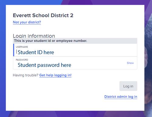 Clever log in screen