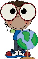 kid with globe 