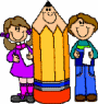 boy and girl with pencil 