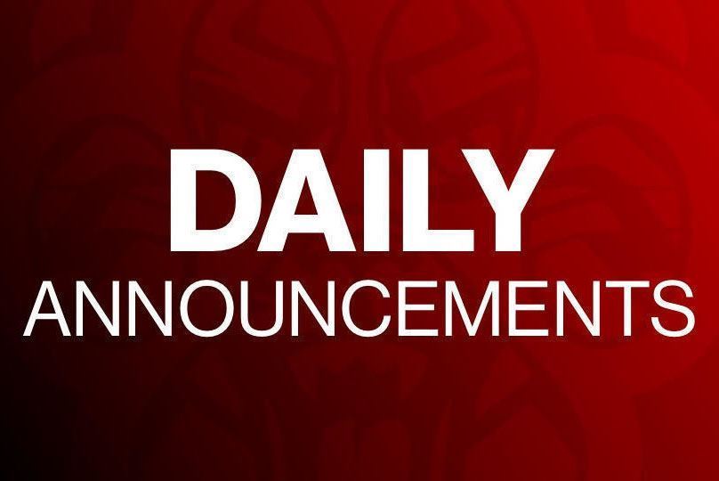  Daily Announcements