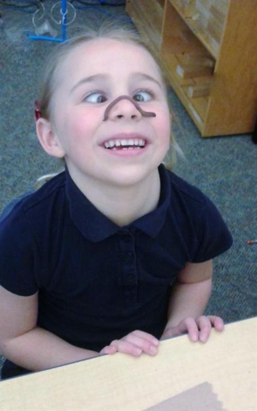 Worn on nose 
