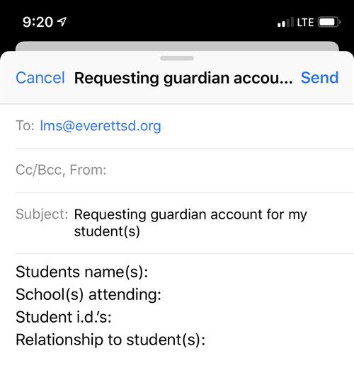 Requesting guardian account 