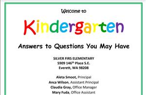 Welcome to Kindergarten 