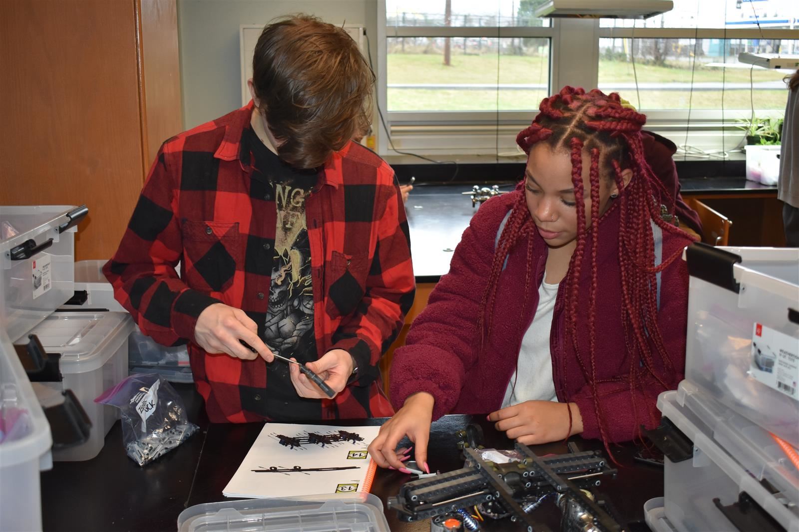 Two students in chemistry