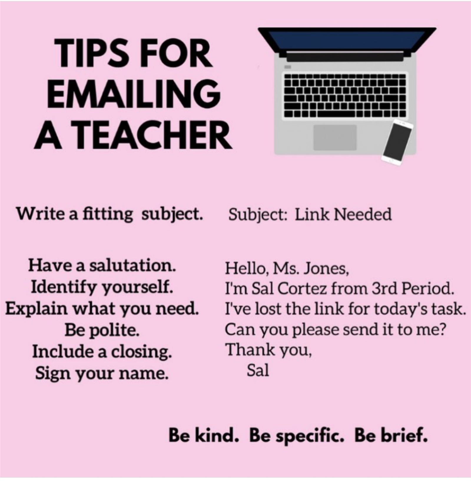 Tips for Emailing a Teacher Tips for Emailing a Teacher