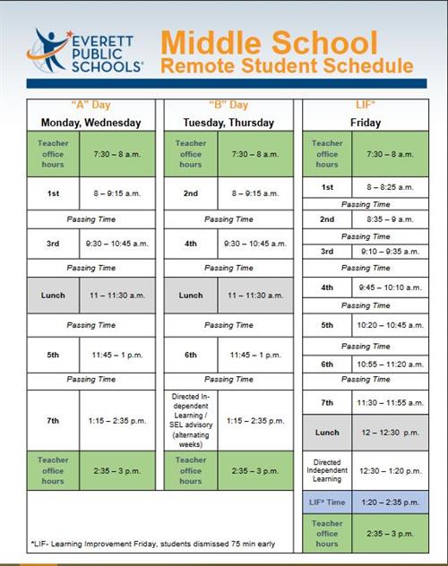 Student Schedule 