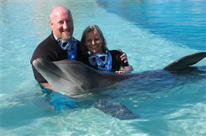 Johnny and I swimming with the dolphins 