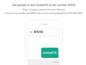 Sign up for remind 101 