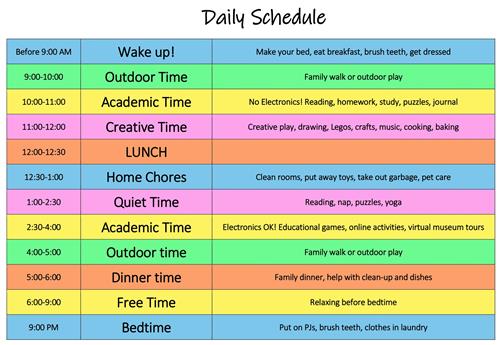 Optional Daily Schedule 